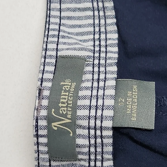 Natural Reflections twill shorts navy 12 - Picture 3 of 8